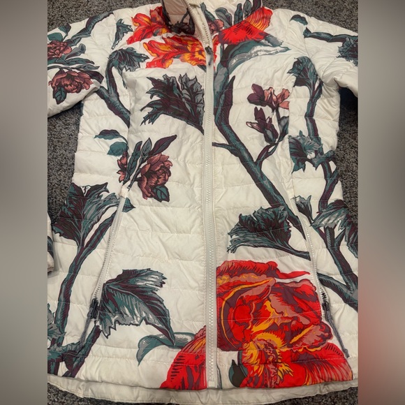 Columbia Omni-Heat Floral Quilted Puffer jacket coat with Red Bloom Print small - Picture 3 of 10